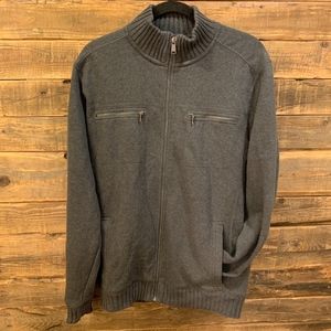 CK Men's Zip Up Sweater with Pockets Large